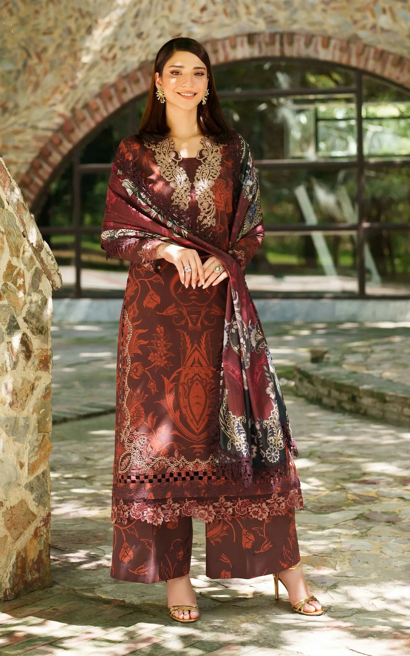 Crimson Chill | 3pcs Embroidered Unstitched Winter