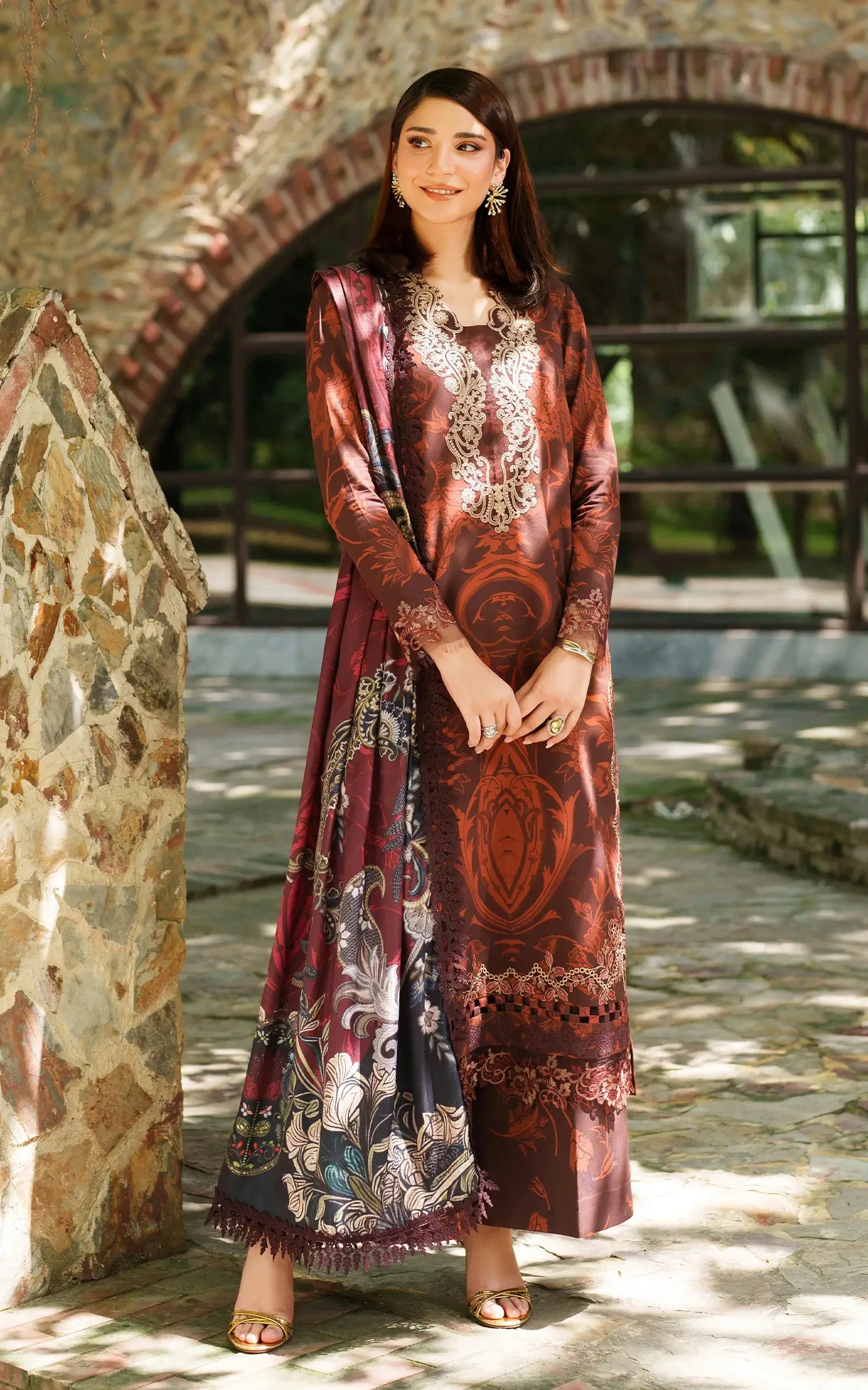 Crimson Chill | 3pcs Embroidered Unstitched Winter