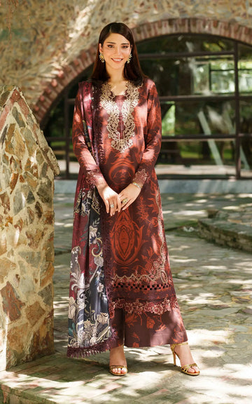 Crimson Chill | 3pcs Embroidered Unstitched Winter