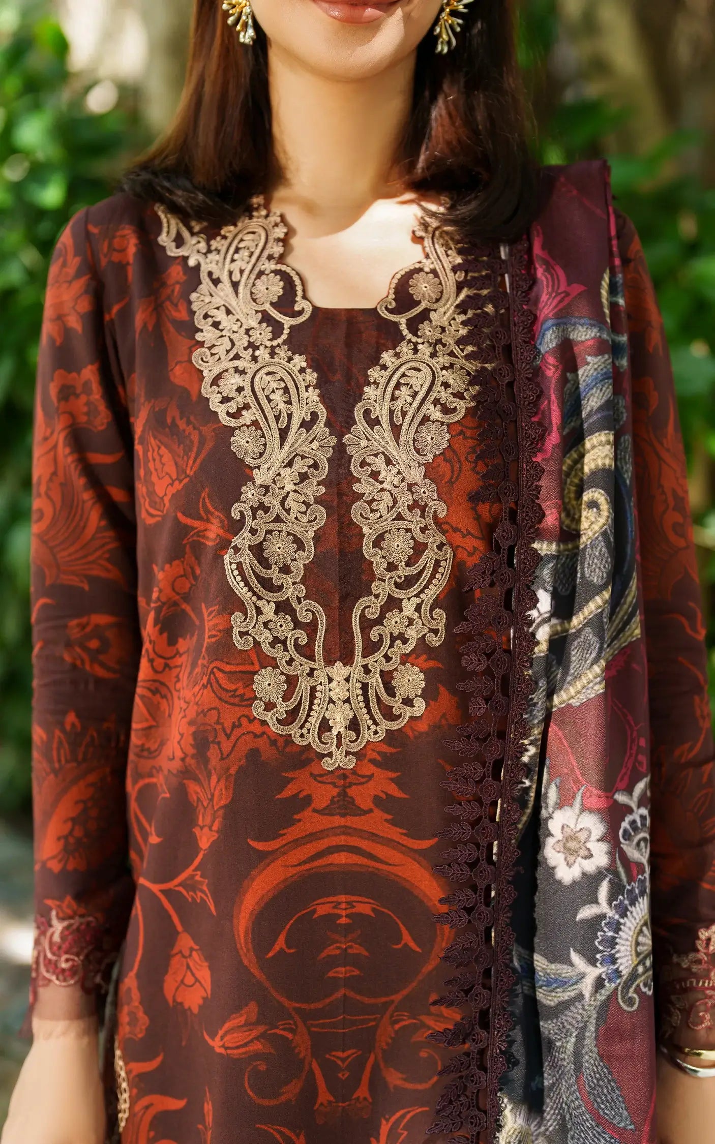 Crimson Chill | 3pcs Embroidered Unstitched Winter