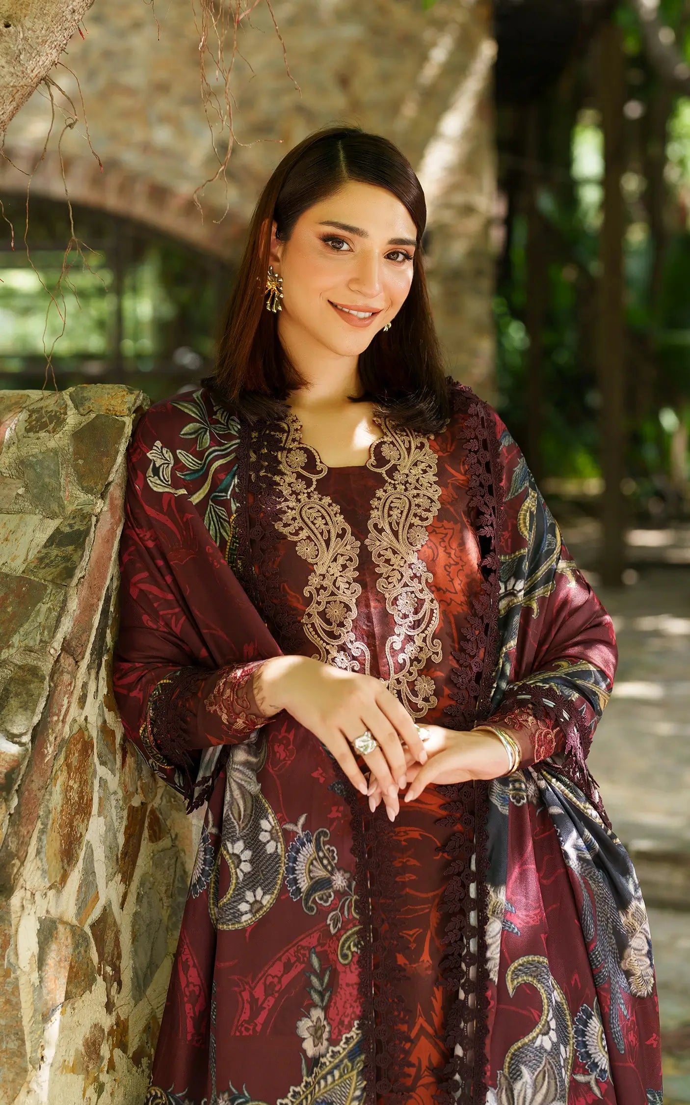 Crimson Chill | 3pcs Embroidered Unstitched Winter