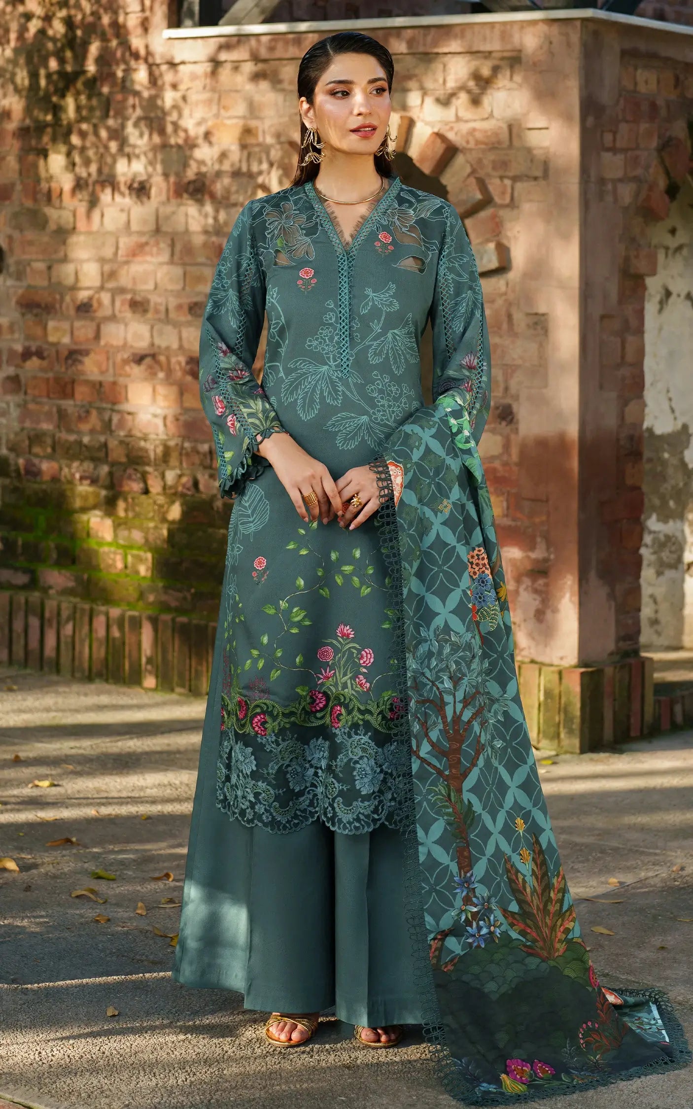 Frosted Petals | 3pcs Embroidered Unstitched Winter