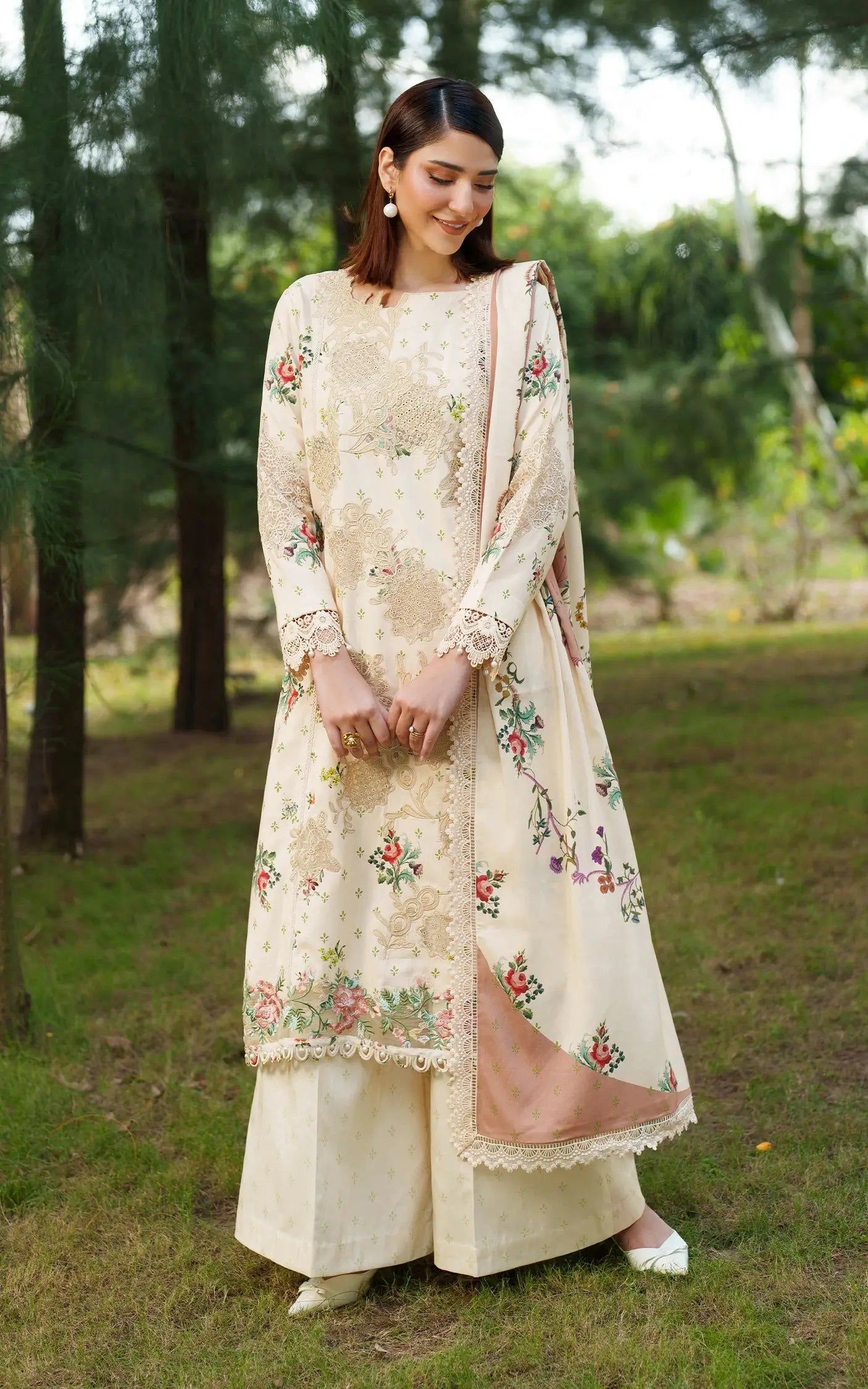 Misty Meadows | 3pcs Embroidered Unstitched Winter