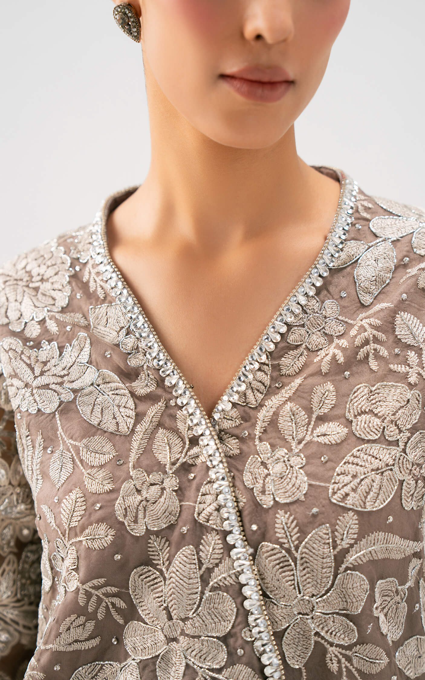 Taupe Bloom Drape Set