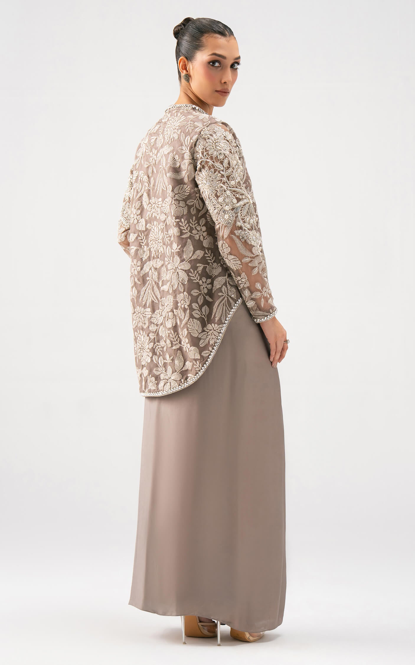 Taupe Bloom Drape Set