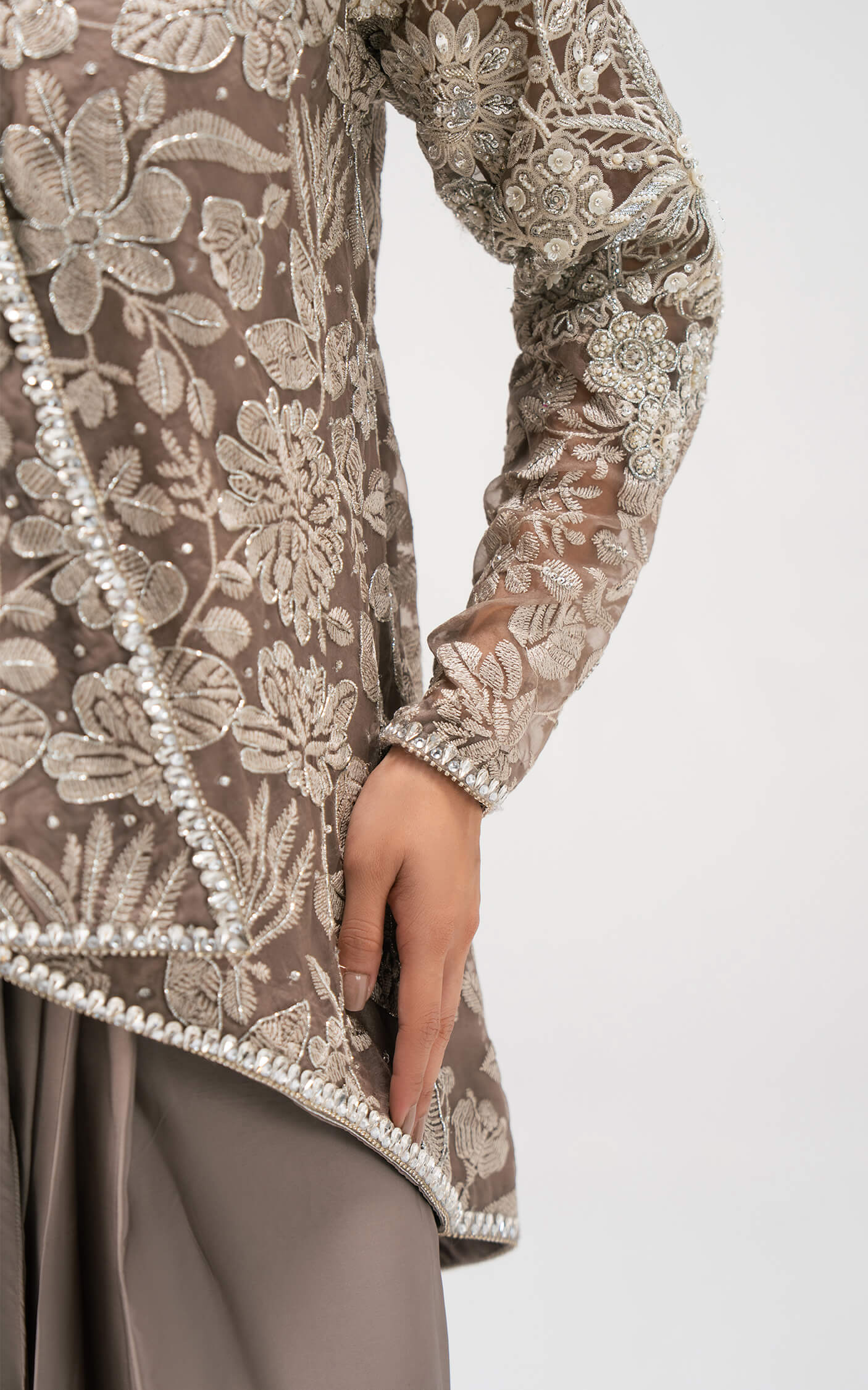 Taupe Bloom Drape Set