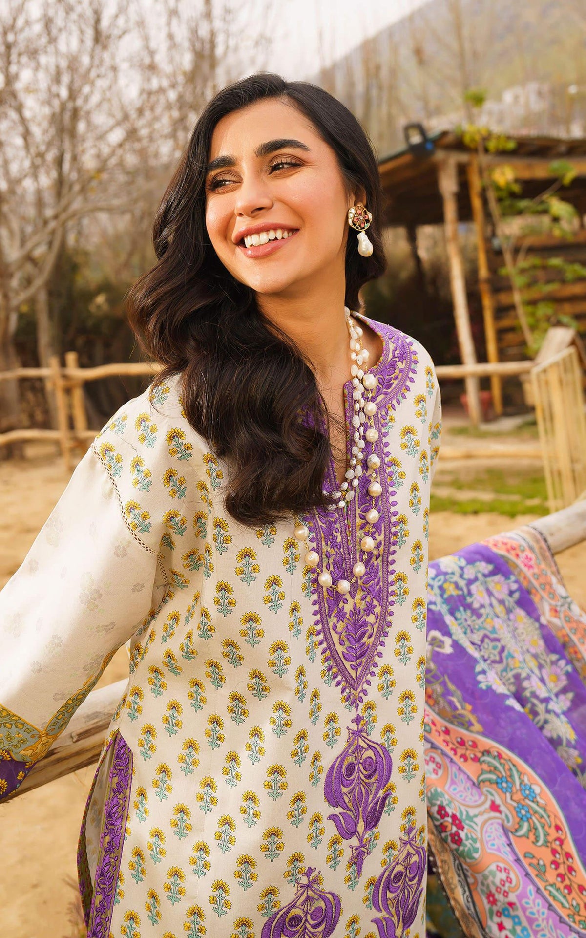 ALYSSA-U141M017 | Unstitched Lawn - Shop Now at Asifa and Nabeel