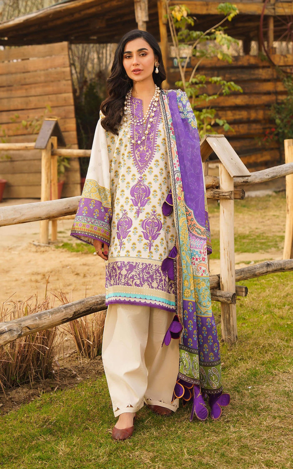 ALYSSA-U141M017 | Unstitched Lawn - Shop Now at Asifa and Nabeel