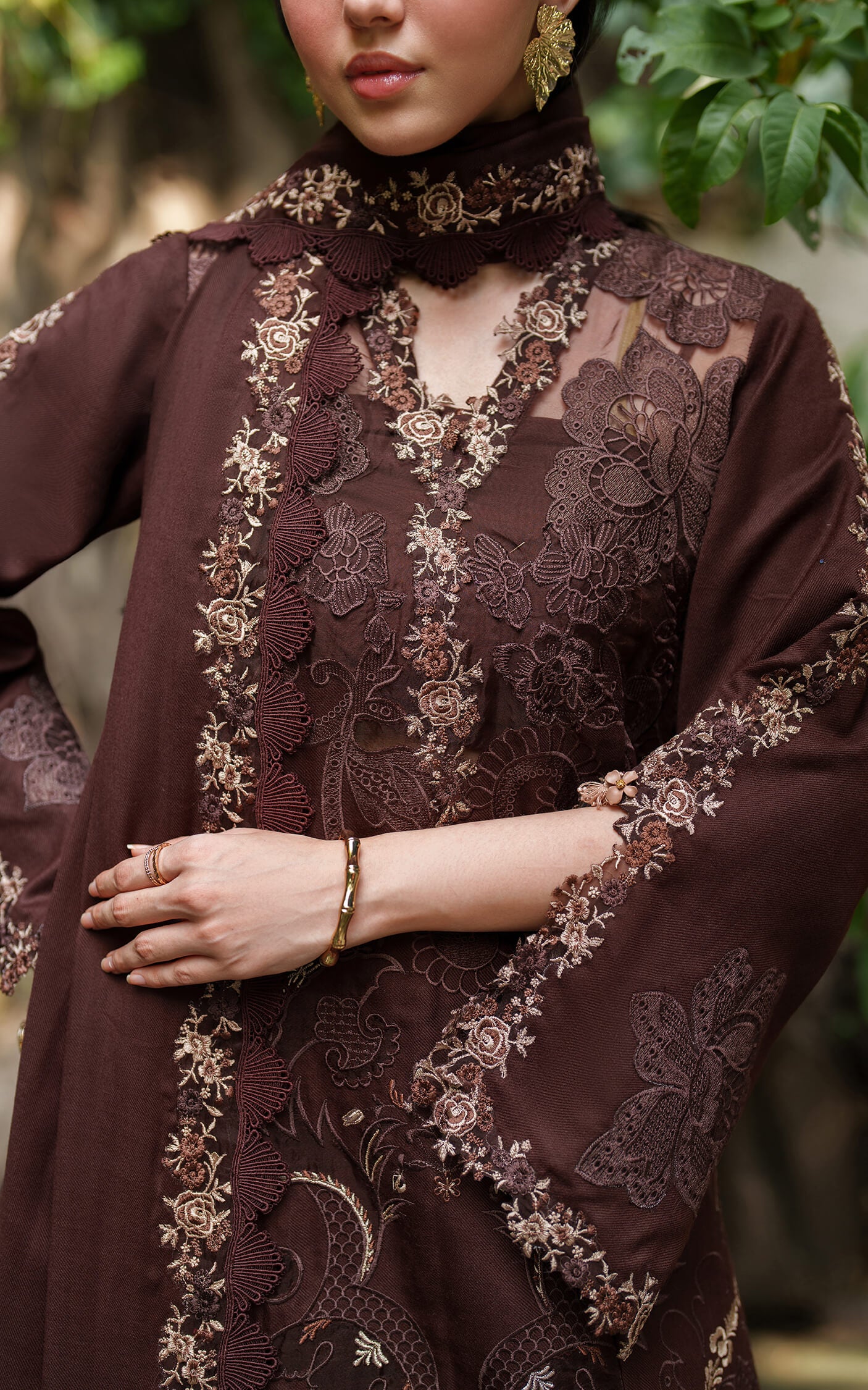Aima LWC25-10 | 3pcs Embroidered Unstitched Winter