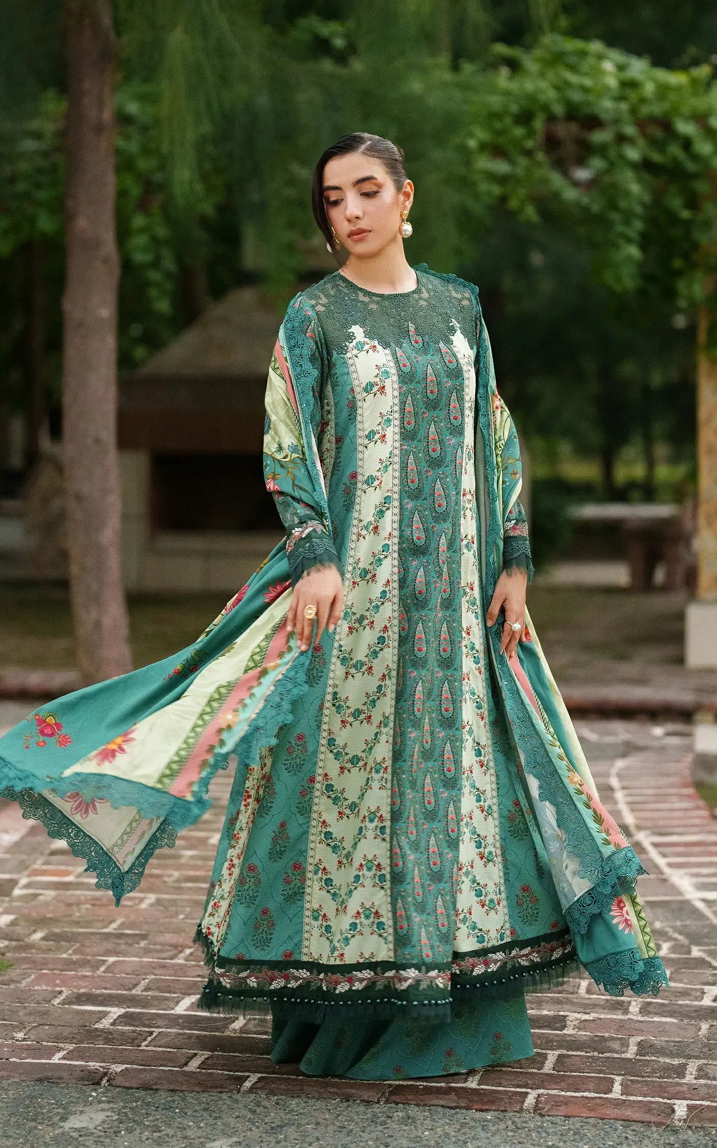 Botanical Breeze-MWL25-10 | 3pcs Embroidered Stitched Suit