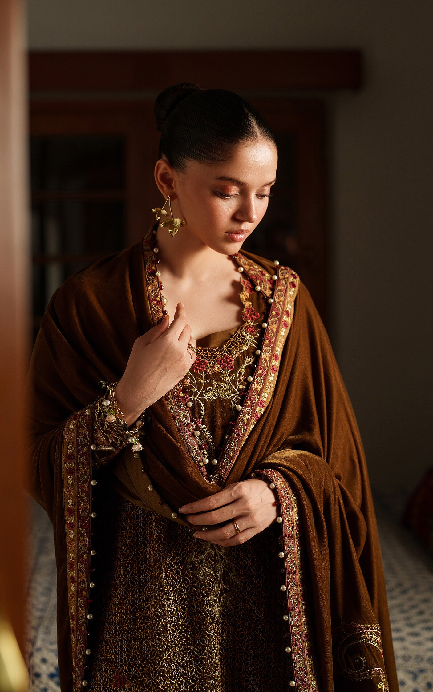 Cedar LWC25-08 | 3pcs Embroidered Unstitched Winter