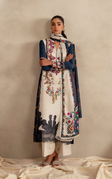 Saffron Soul MSSL-10 | 3pcs Embroidered Unstitched Summer - Shop Now at Asifa and Nabeel