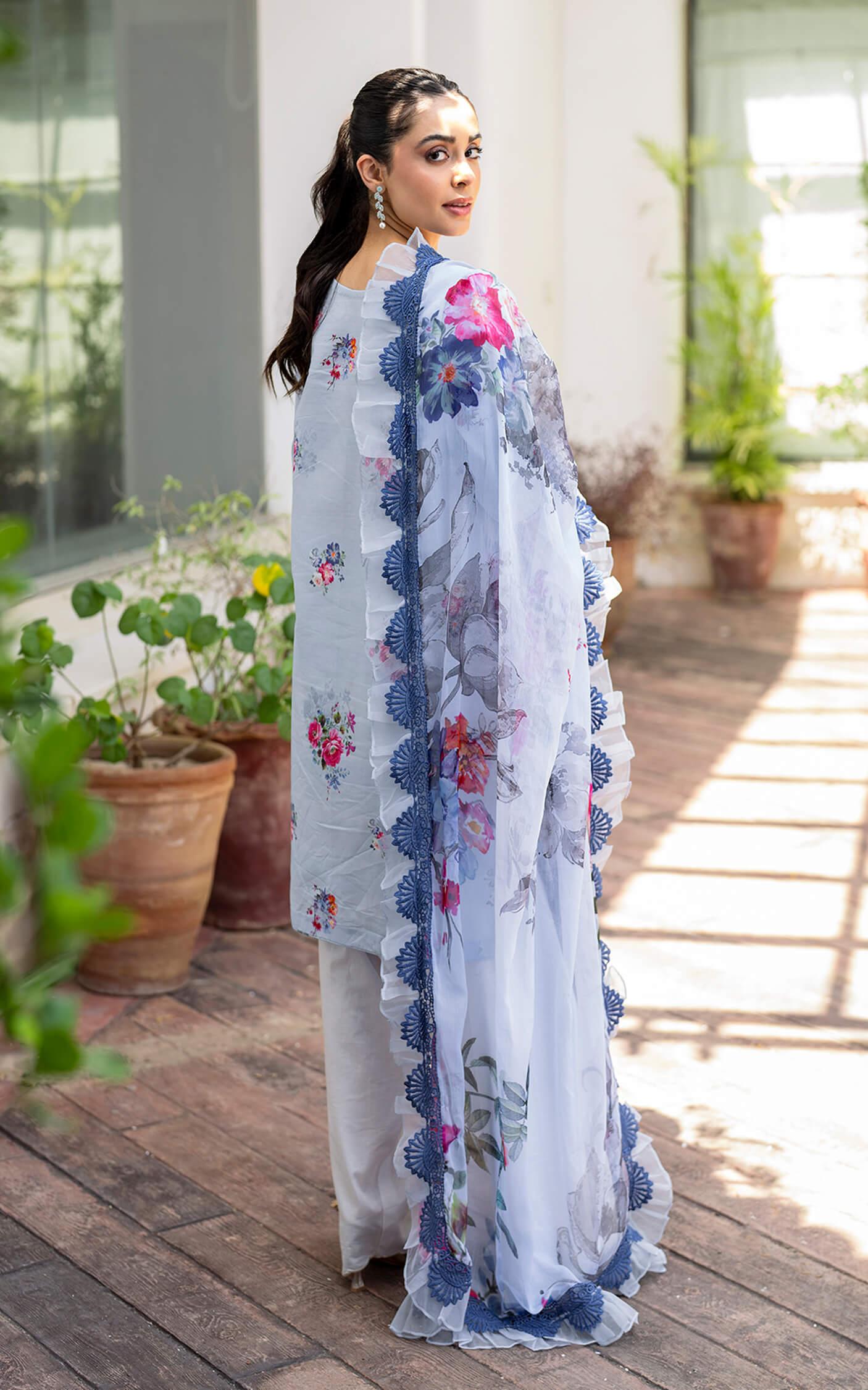Pankh MK-03 | Unstitched Lawn - Shop Now at Asifa and Nabeel