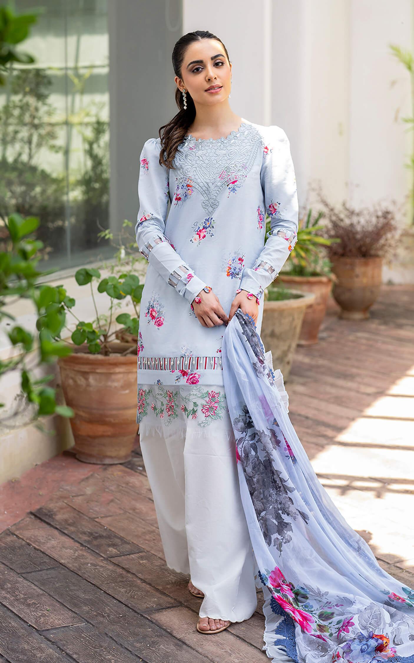 Pankh MK-03 | Unstitched Lawn - Shop Now at Asifa and Nabeel