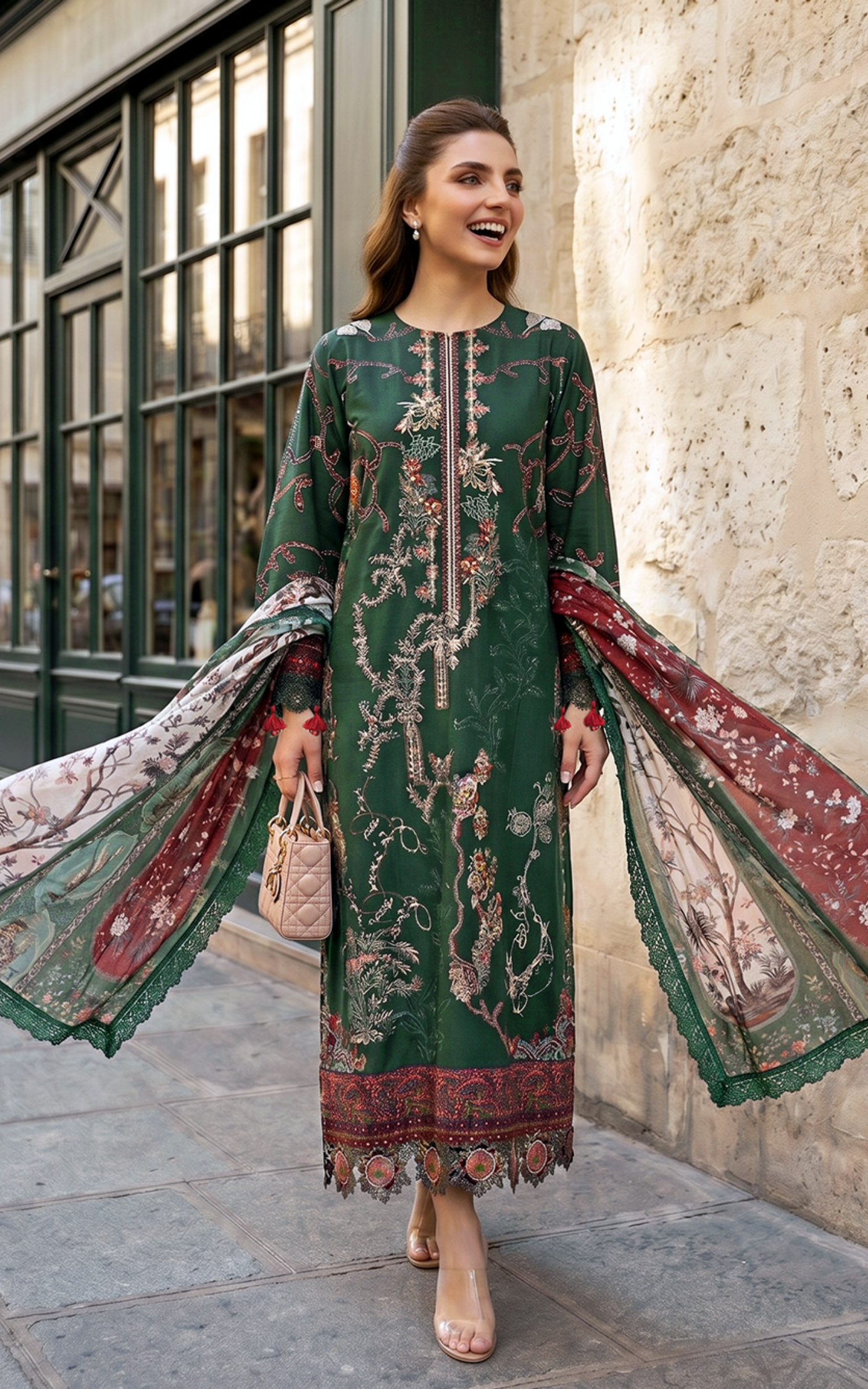 Green Majestic (SL26-01) | 3pcs Embroidered Unstitched Summer