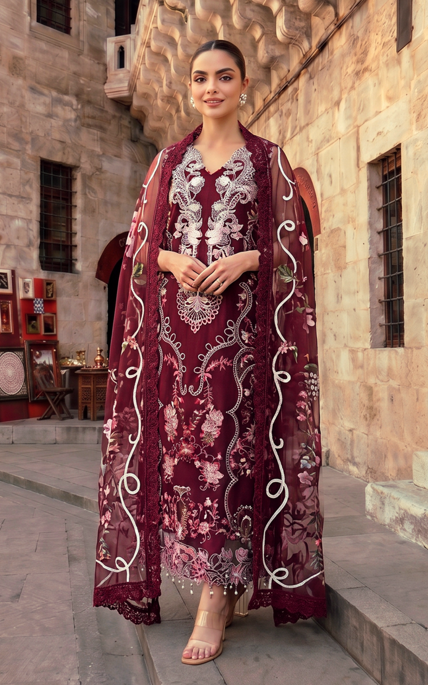 Ruby Dusk (SL26-03) | 3pcs Embroidered Stitched Summer