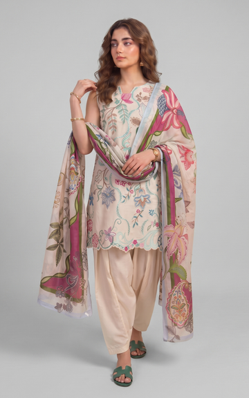 Nude Majesty (SL26-11) | 3pcs Embroidered Unstitched Summer