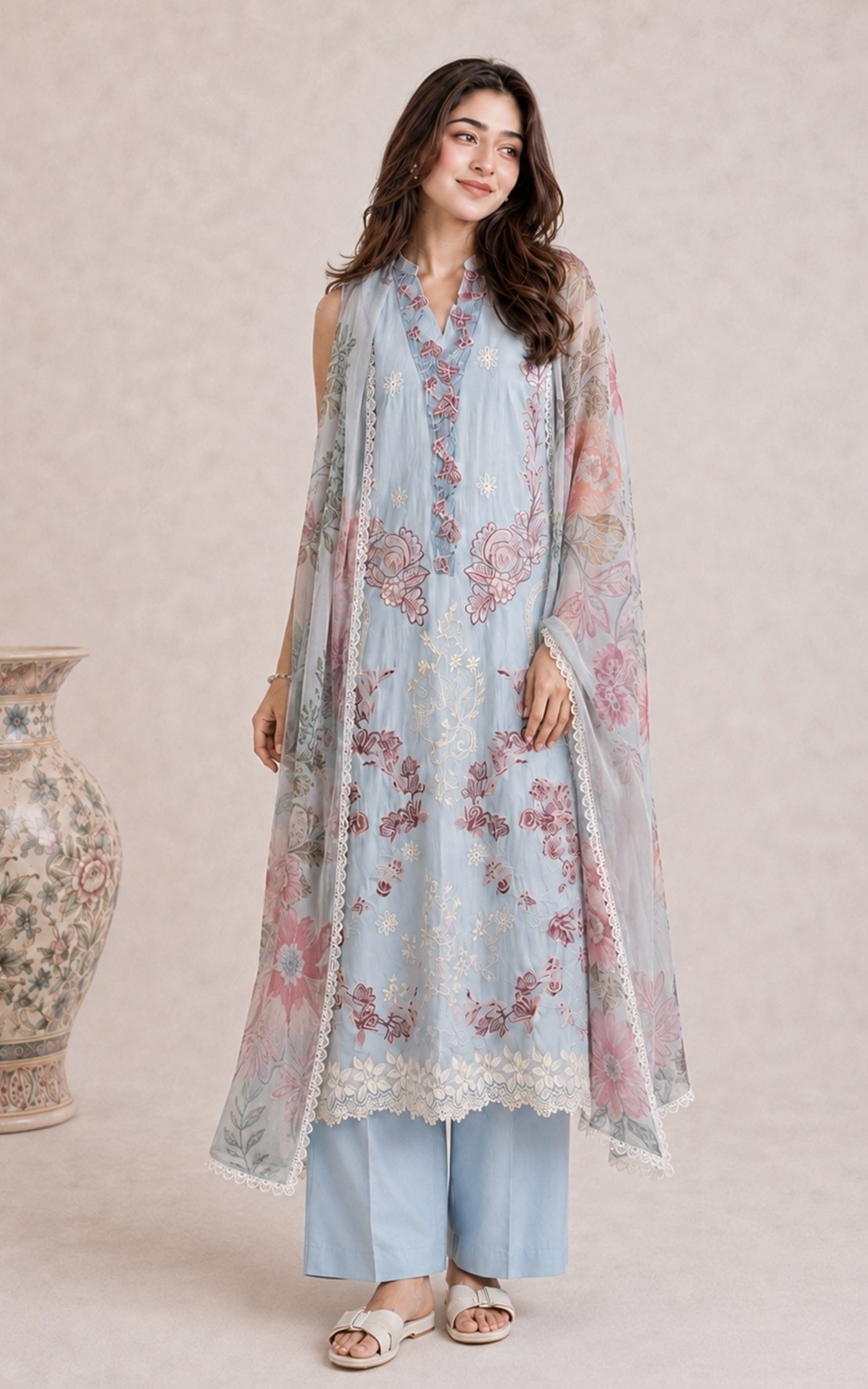 Ice Escape (SL26-15) | 3pcs Embroidered Unstitched Summer