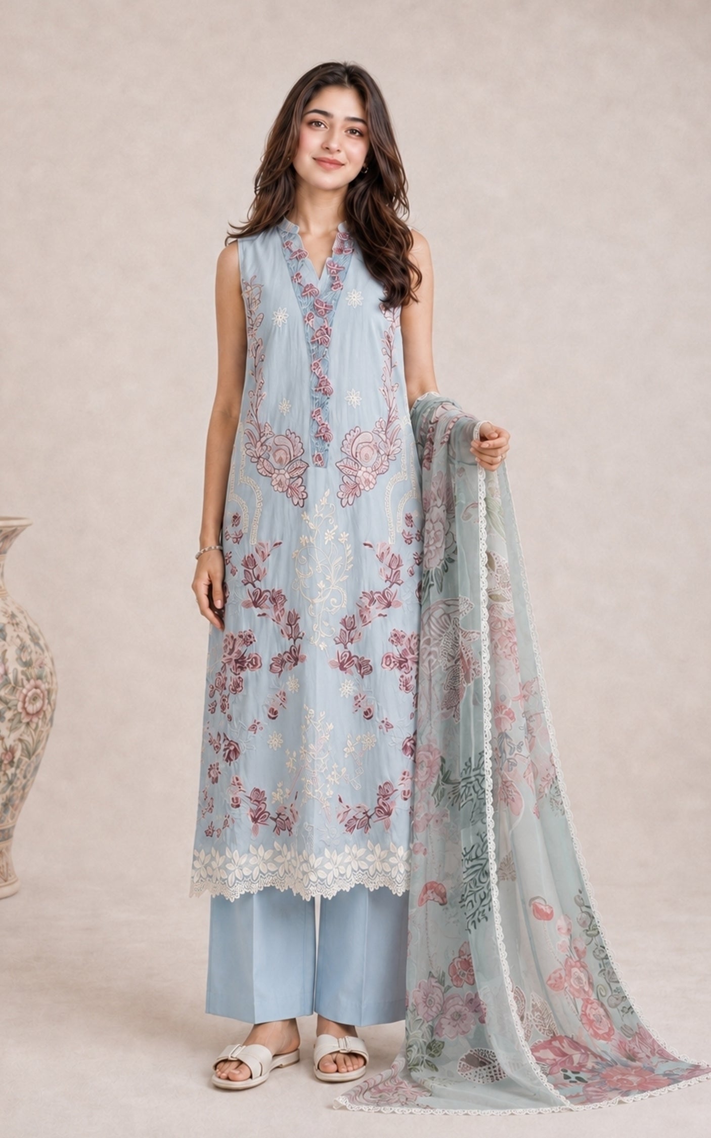 Ice Escape (SL26-15) | 3pcs Embroidered Unstitched Summer