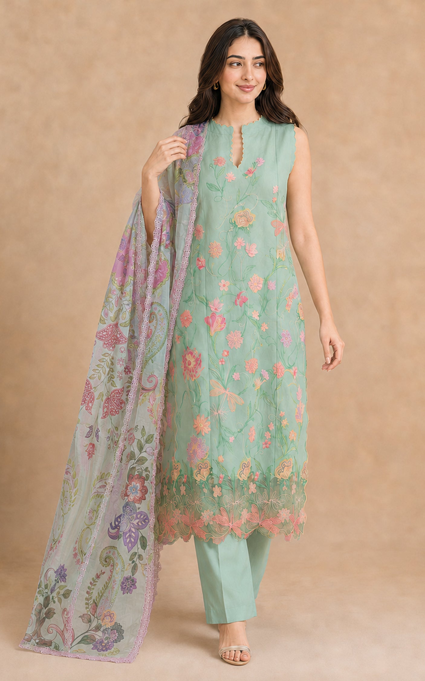Mint Grape (SL26-16) | 3pcs Embroidered Unstitched Summer