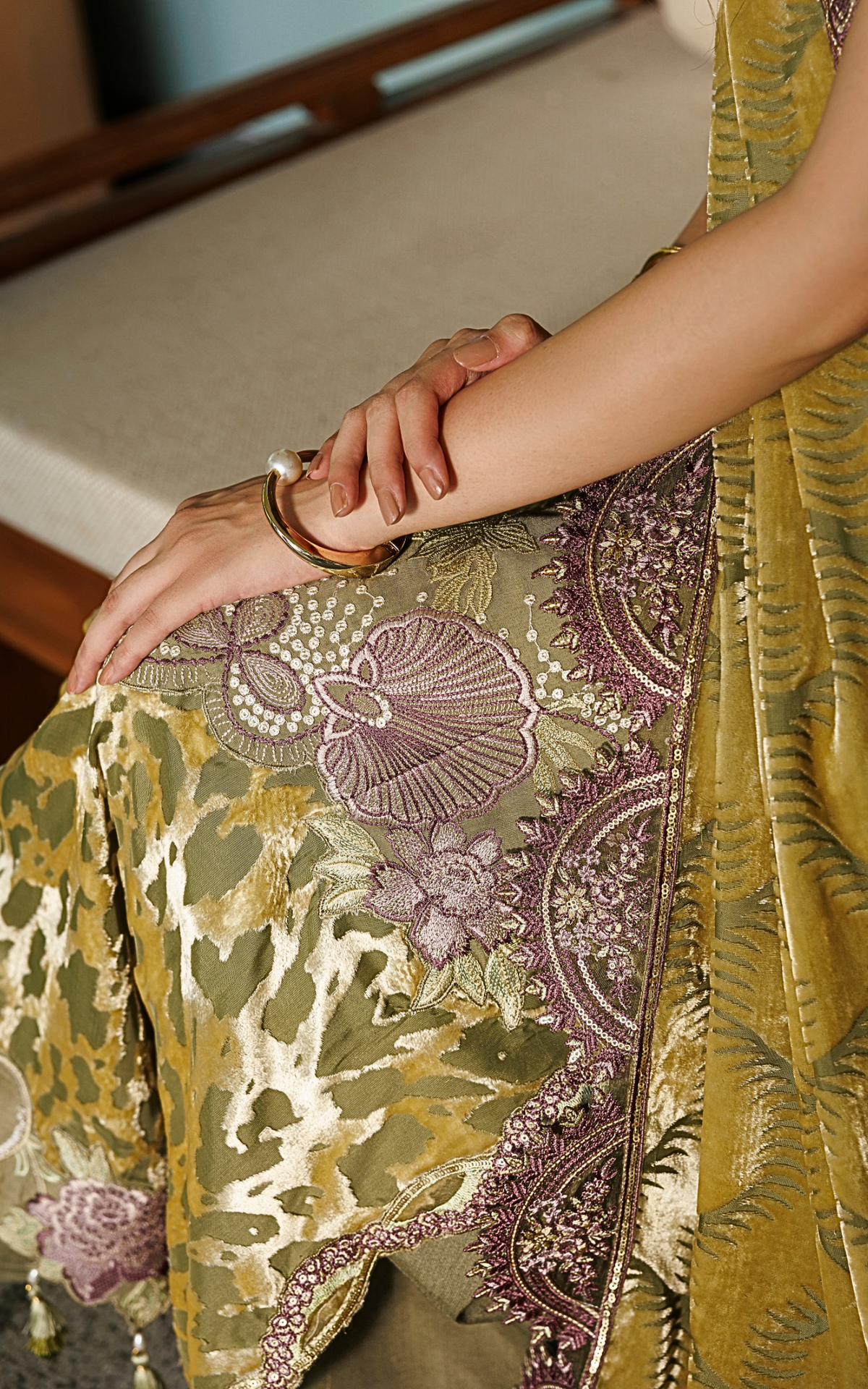 Olive Bloom (WLXU-01) | 3pcs Embroidered Stitched Winter