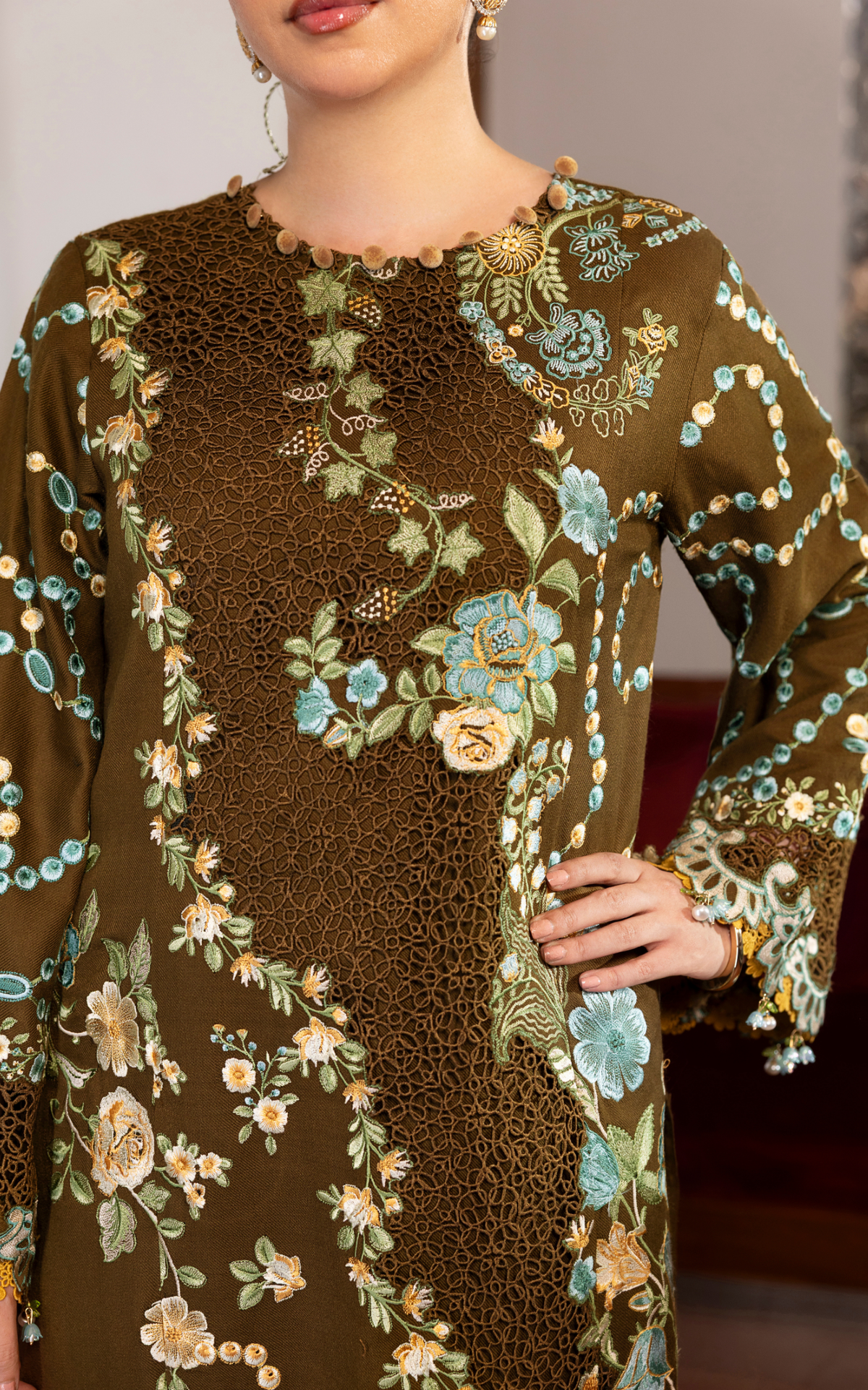 Hazel Hue (WLXU-02) | 3pcs Embroidered Stitched Winter