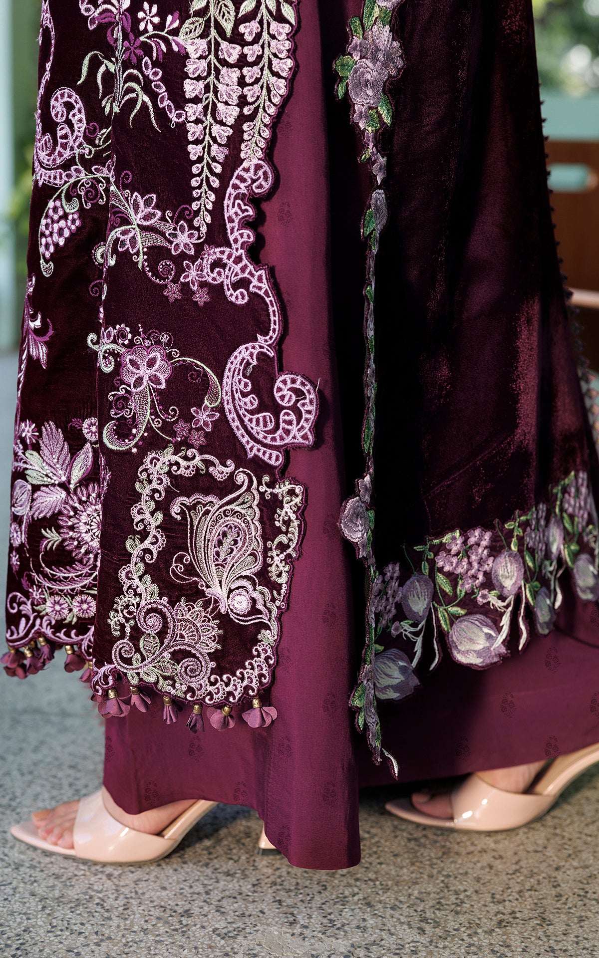 Wine Shine (WLXU-06) | 3pcs Embroidered Unstitched Winter
