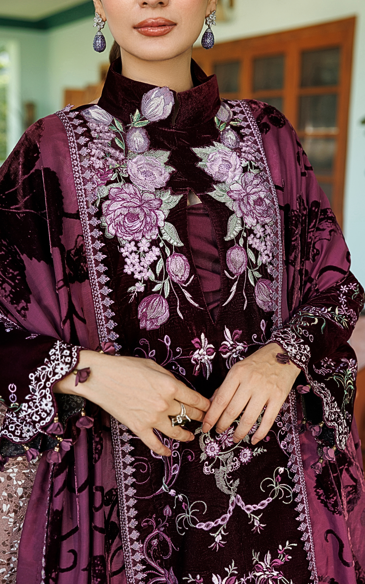 Wine Shine (WLXU-06) | 3pcs Embroidered Unstitched Winter