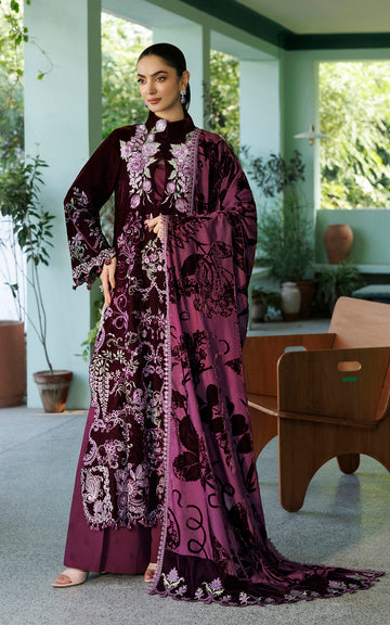 Wine Shine (WLXU-06) | 3pcs Embroidered Unstitched Winter