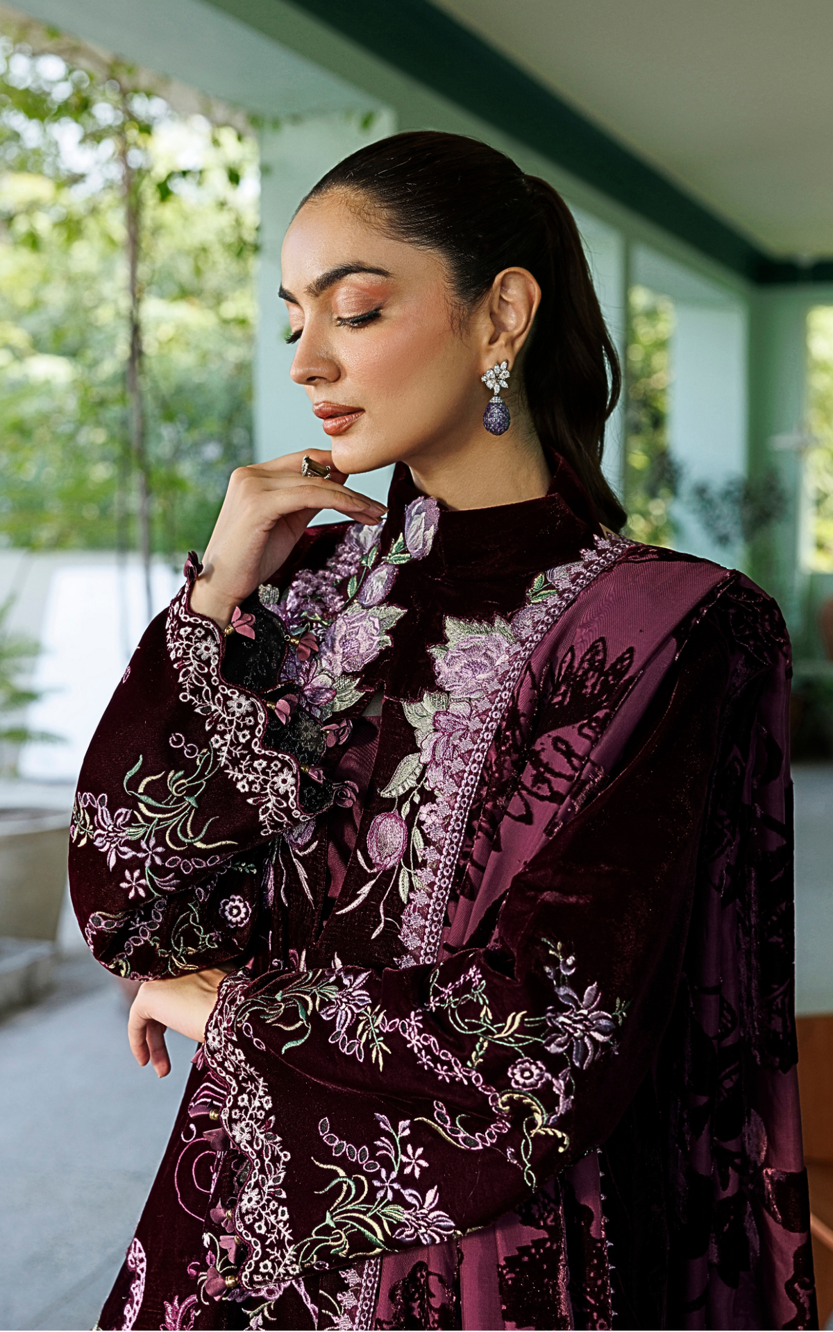 Wine Shine (WLXU-06) | 3pcs Embroidered Unstitched Winter